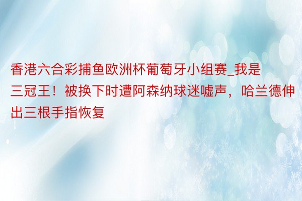 香港六合彩捕鱼欧洲杯葡萄牙小组赛_我是三冠王！被换下时遭阿森纳球迷嘘声，哈兰德伸出三根手指恢复